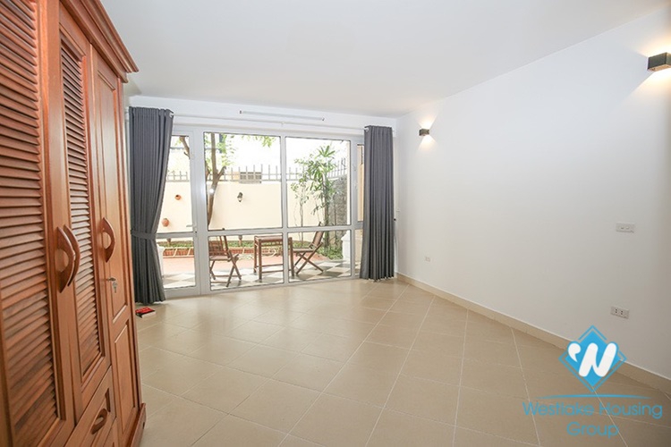 Gorgeous house with front yard and top terrace and lake view for rent in Tay Ho, Hanoi